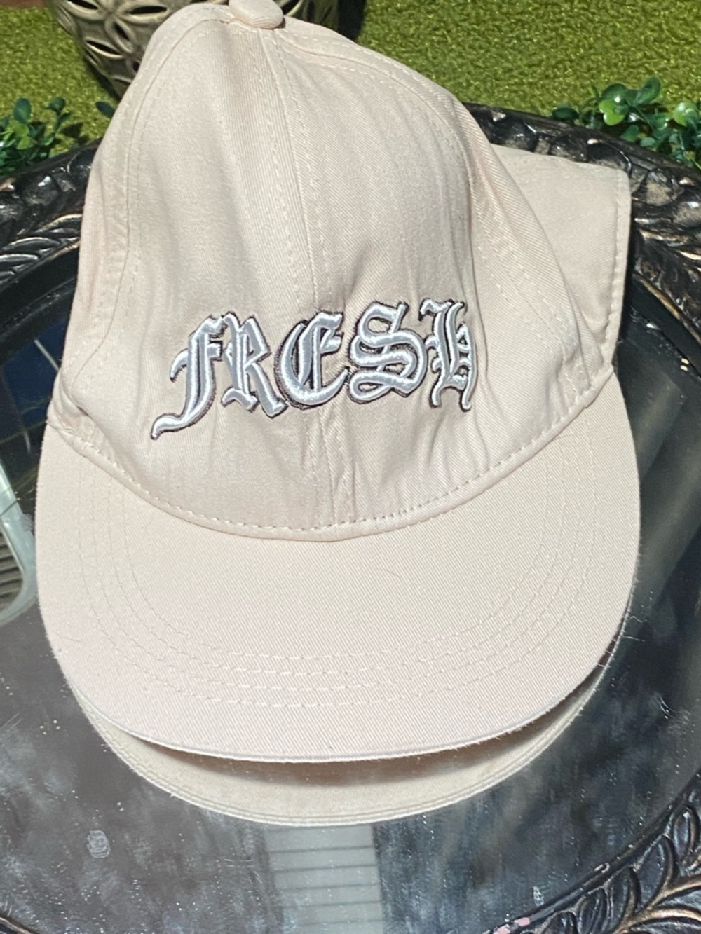 FRESH Embroidered Beige Baseball Cap